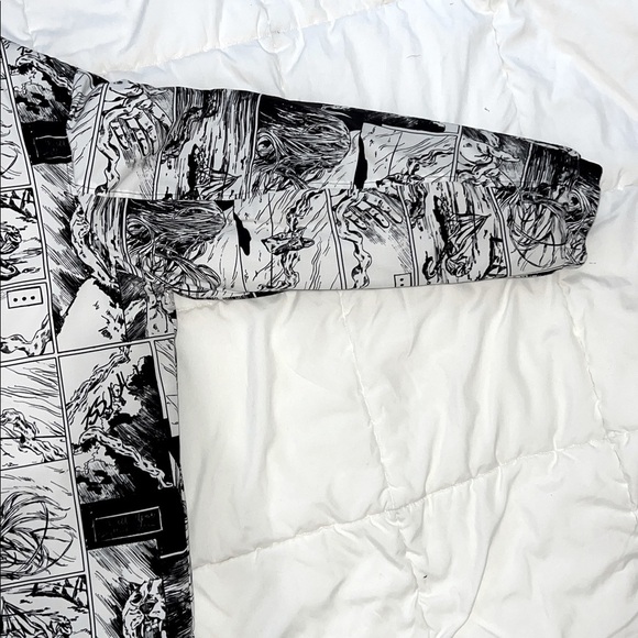 NWOT Zara Monochrome Comic Strip Graphic Puff Style Jacket - Picture 7 of 8